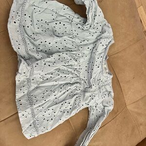 Light Blue Eyelet Blouse